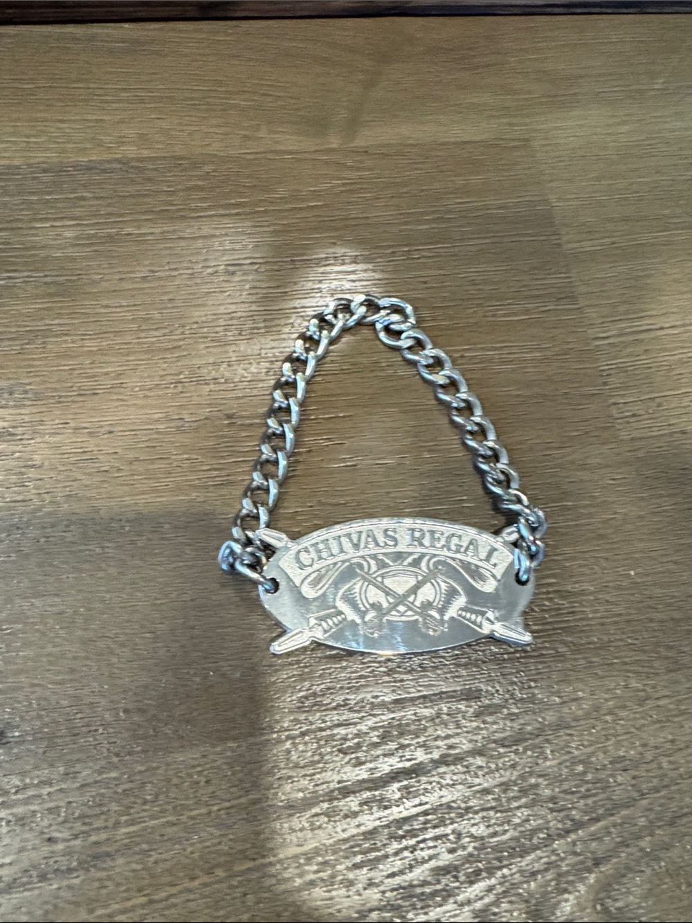 Chivas Regal Branded Silver Bottle Label Pendant with Chain